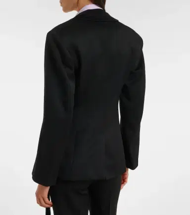 The Attico Satin-trimmed virgin wool blazer | Thumbnail 2 The Attico Satin-trimmed virgin wool blazer | Thumbnail 2