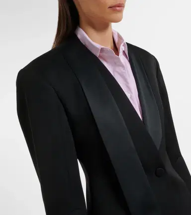 The Attico Satin-trimmed virgin wool blazer | Thumbnail 4 The Attico Satin-trimmed virgin wool blazer | Thumbnail 4