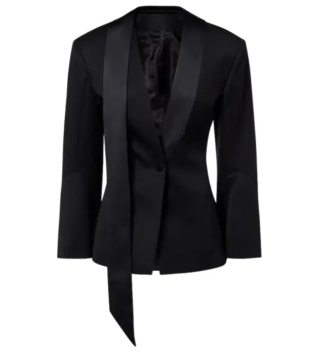 The Attico Satin-trimmed virgin wool blazer