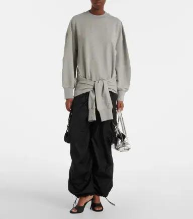 The Attico Oversized draped cotton-blend sweatshirt | Thumbnail 4 The Attico Oversized draped cotton-blend sweatshirt | Thumbnail 4