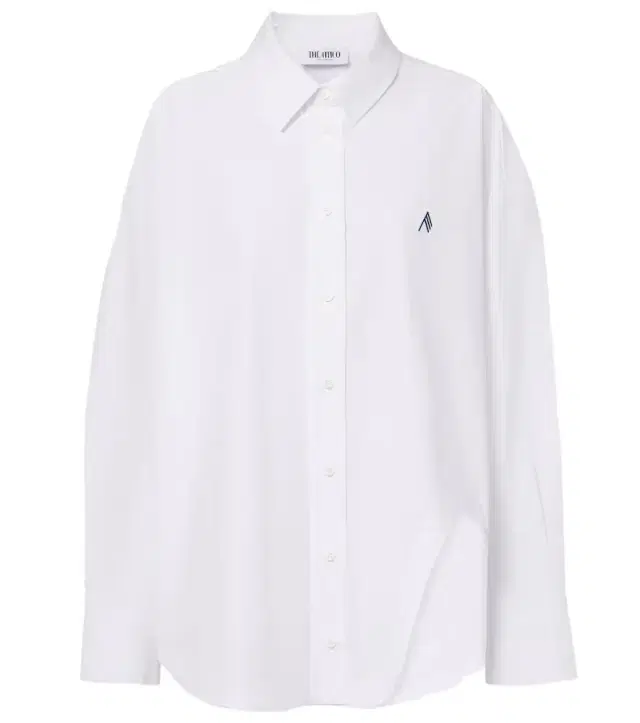 Asymmetric cotton poplin shirt