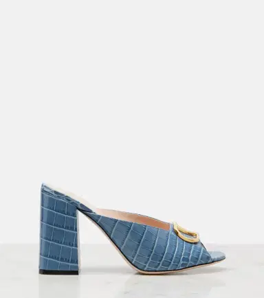 Valentino Garavani VLogo croc-effect leather mules | Thumbnail 3