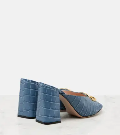 Valentino Garavani VLogo croc-effect leather mules | Thumbnail 4