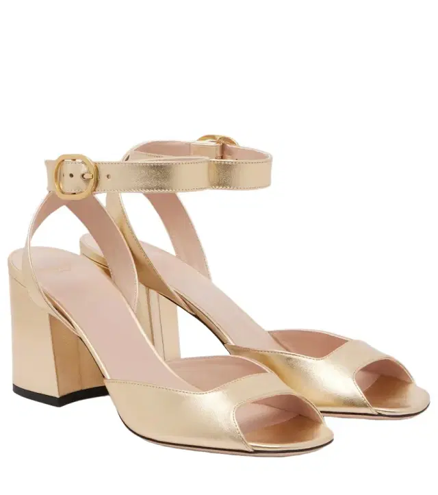 Valentino Garavani Fawcette metallic leather sandals