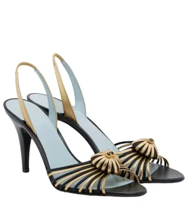 Valentino Garavani Caur Royal leather slingback sandals | Thumbnail 1 Valentino Garavani Caur Royal leather slingback sandals | Thumbnail 1