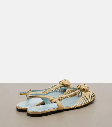 Valentino Garavani Caur Royal metallic leather slingback flats | Thumbnail 3 Valentino Garavani Caur Royal metallic leather slingback flats | Thumbnail 3