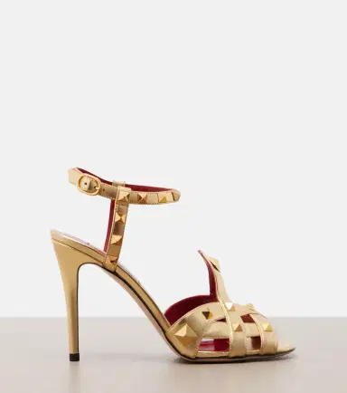 Valentino Garavani Studdy metallic leather sandals | Thumbnail 3 Valentino Garavani Studdy metallic leather sandals | Thumbnail 3