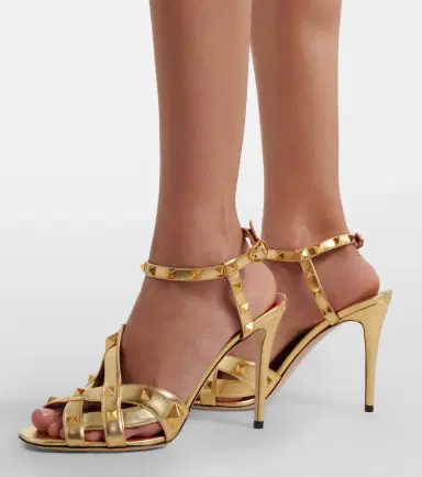 Valentino Garavani Studdy metallic leather sandals | Thumbnail 6 Valentino Garavani Studdy metallic leather sandals | Thumbnail 6