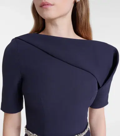 Safiyaa Stephanie embellished draped crêpe gown | Thumbnail 4