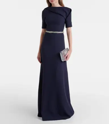 Safiyaa Stephanie embellished draped crêpe gown | Thumbnail 5