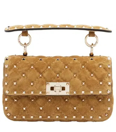 Valentino Garavani Rockstud Spike Small suede top-handle bag | Thumbnail 1 Valentino Garavani Rockstud Spike Small suede top-handle bag | Thumbnail 1
