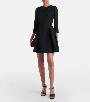 Valentino Crepe Couture embellished minidress | Thumbnail 3