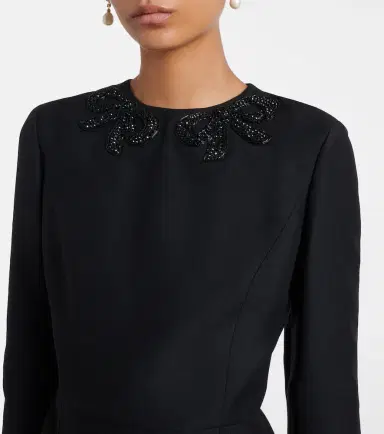 Valentino Crepe Couture embellished minidress | Thumbnail 4