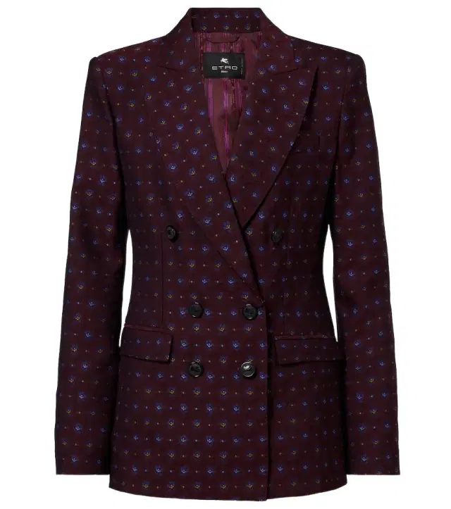 Etro Floral wool and cotton jacquard blazer
