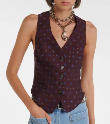 Etro Floral wool and cotton jacquard vest | Thumbnail 2
