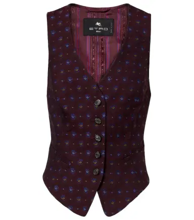 Etro Floral wool and cotton jacquard vest | Thumbnail 1