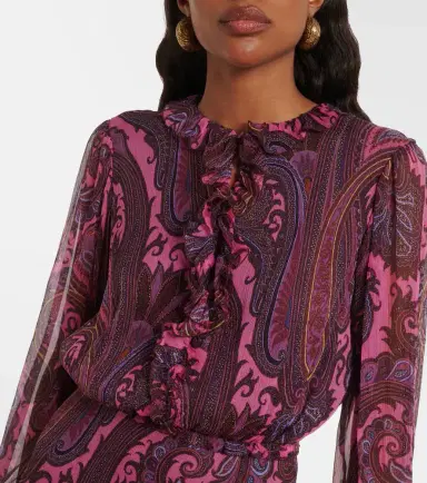 Etro Paisley ruffled silk minidress | Thumbnail 2 Etro Paisley ruffled silk minidress | Thumbnail 2
