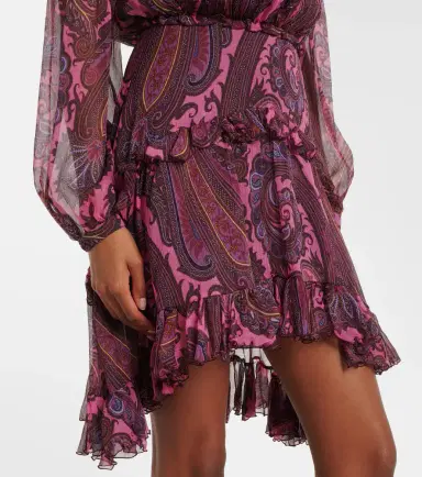 Etro Paisley ruffled silk minidress | Thumbnail 3 Etro Paisley ruffled silk minidress | Thumbnail 3
