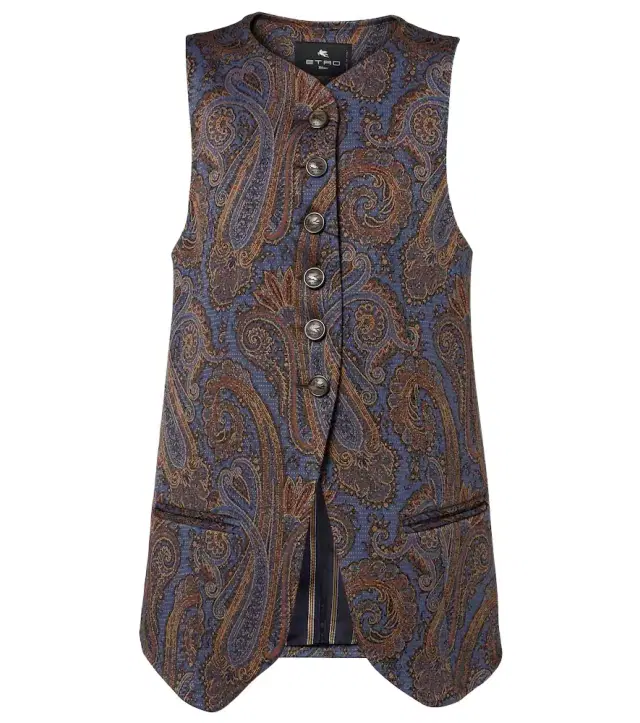 Paisley jacquard vest