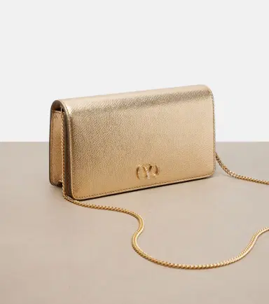 Valentino Garavani VLogo Mini metallic leather clutch | Thumbnail 3