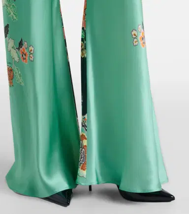Roberto Cavalli Floral silk satin flared pants | Thumbnail 2