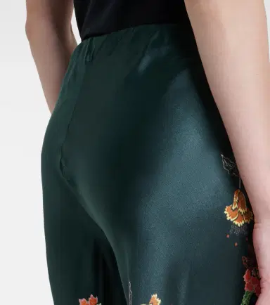 Roberto Cavalli Floral silk satin flared pants | Thumbnail 3