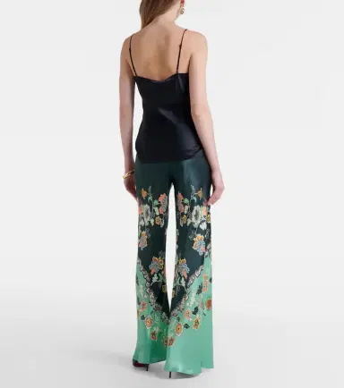 Roberto Cavalli Floral silk satin flared pants | Thumbnail 4