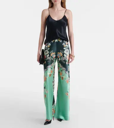 Roberto Cavalli Floral silk satin flared pants | Thumbnail 5