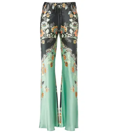 Roberto Cavalli Floral silk satin flared pants | Thumbnail 1