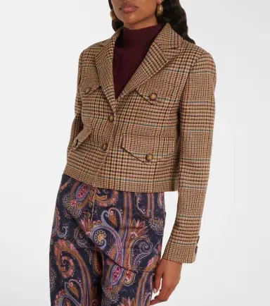 Etro Houndstooth cropped wool blazer | Thumbnail 2 Etro Houndstooth cropped wool blazer | Thumbnail 2