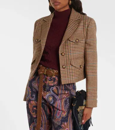 Etro Houndstooth cropped wool blazer | Thumbnail 7 Etro Houndstooth cropped wool blazer | Thumbnail 7