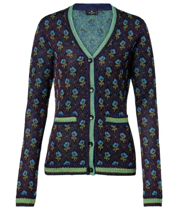 Floral jacquard cardigan