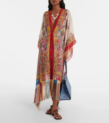 Etro Paisley fringed kaftan | Thumbnail 4
