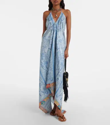 Etro Paisley asymmetric silk maxi dress | Thumbnail 6 Etro Paisley asymmetric silk maxi dress | Thumbnail 6
