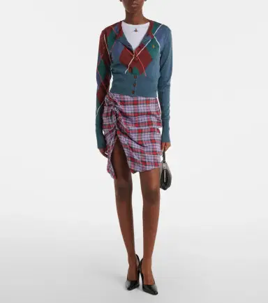 Vivienne Westwood Argyle wool and cotton cardigan | Thumbnail 2