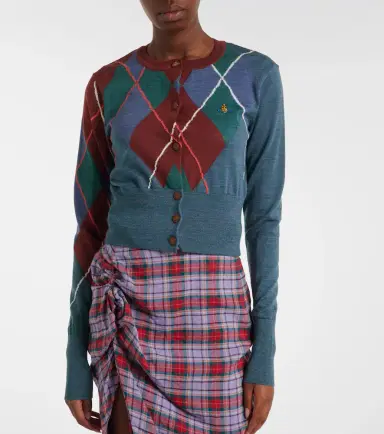 Vivienne Westwood Argyle wool and cotton cardigan | Thumbnail 3