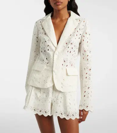 Frame Paisley broderie anglaise cotton blazer | Thumbnail 5 Frame Paisley broderie anglaise cotton blazer | Thumbnail 5