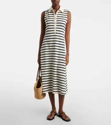 Frame Sea Breeze striped cotton polo dress | Thumbnail 2 Frame Sea Breeze striped cotton polo dress | Thumbnail 2