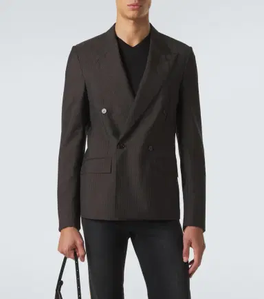 Gucci Pinstripe wool and mohair blazer | Thumbnail 4