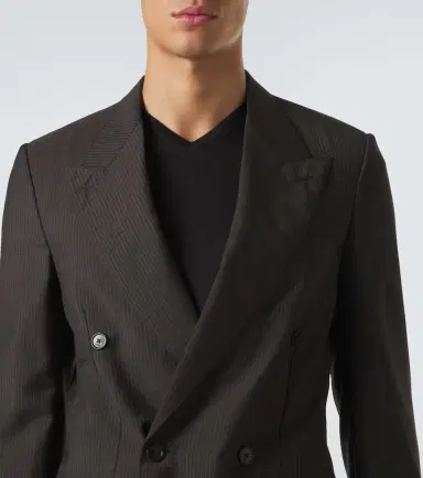Gucci Pinstripe wool and mohair blazer | Thumbnail 7