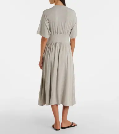 TOTEME Jersey gathered midi dress | Thumbnail 3 TOTEME Jersey gathered midi dress | Thumbnail 3