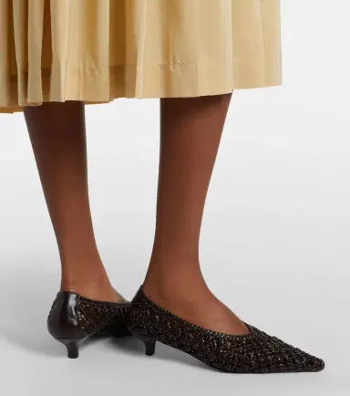 TOTEME Sharp woven leather pumps | Thumbnail 5