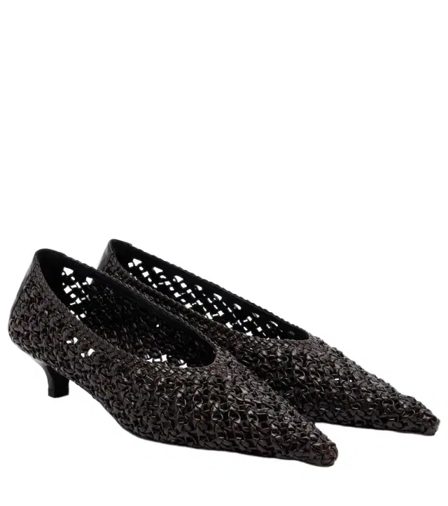 Toteme Sharp woven leather pumps