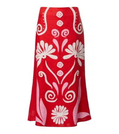 Cala de la Cruz Fabiana printed linen midi skirt | Thumbnail 1 Cala de la Cruz Fabiana printed linen midi skirt | Thumbnail 1