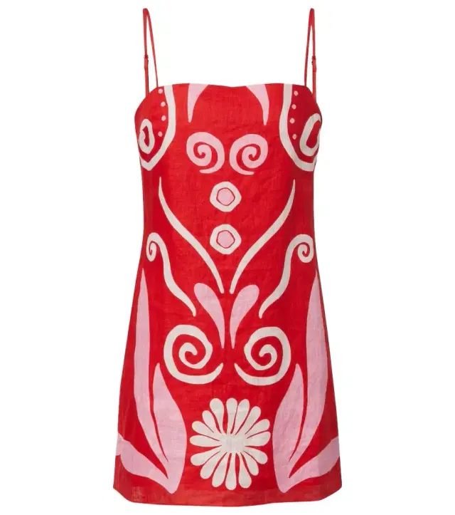 Ancona printed linen minidress