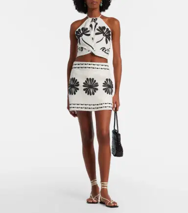 Cala de la Cruz Eve floral linen miniskirt | Thumbnail 2