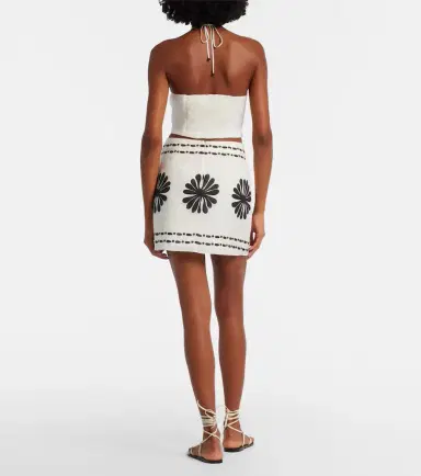 Cala de la Cruz Eve floral linen miniskirt | Thumbnail 4
