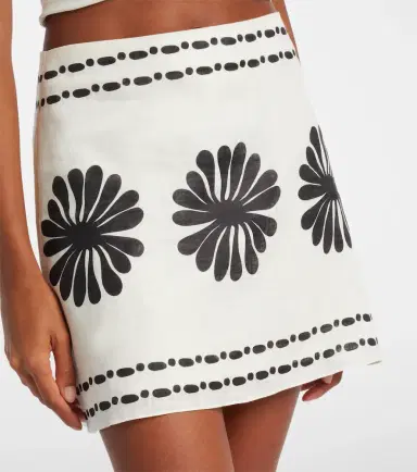 Cala de la Cruz Eve floral linen miniskirt | Thumbnail 5