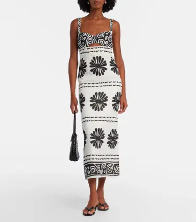 Cala de la Cruz Nara floral linen midi dress | Thumbnail 3