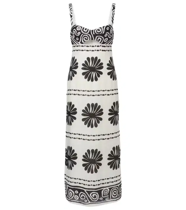 Nara floral linen midi dress